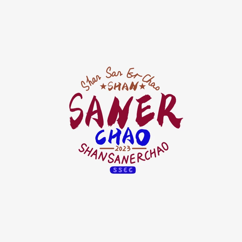 Kreatives Logo-Design für 2023 Herren Langarm T-Shirt