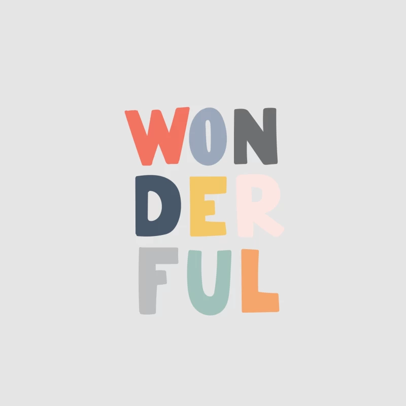 Texte coloré - Mot 'Wonderful' Homme Sweat à capuche