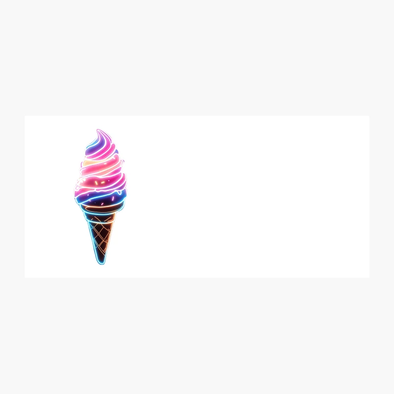 Neon Glowing Swirled Ice Cream Cone Coffee Mug