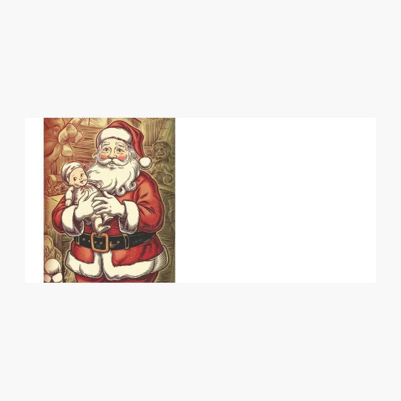 Vintage Santa Claus Illustration: A Festive Christmas Scene Coffee Mug