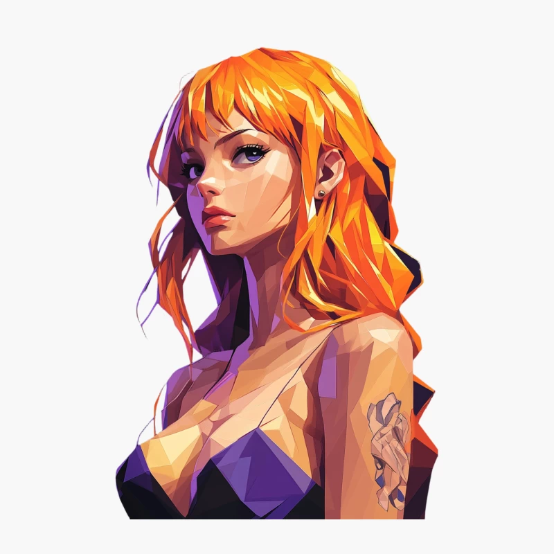 One Piece Nami Pop Art Portrait Cotton Tote Bag