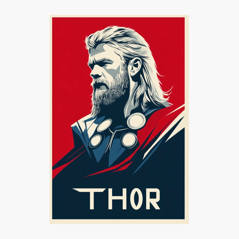 Stylized Thor Marvel Superhero Poster Art Cotton Tote Bag