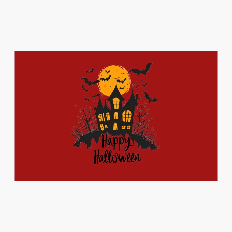 Spooky Halloween Night with Haunted Mansion and Bats Travel Mug
