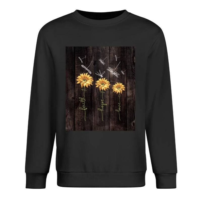 Fleurs et libellules sur fond boisé Homme Sweat-shirt à enfiler
