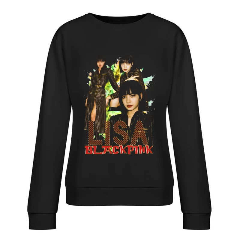 Lisa from BLACKPINK in Fashionable Attire Female Pullover Sweatshirt