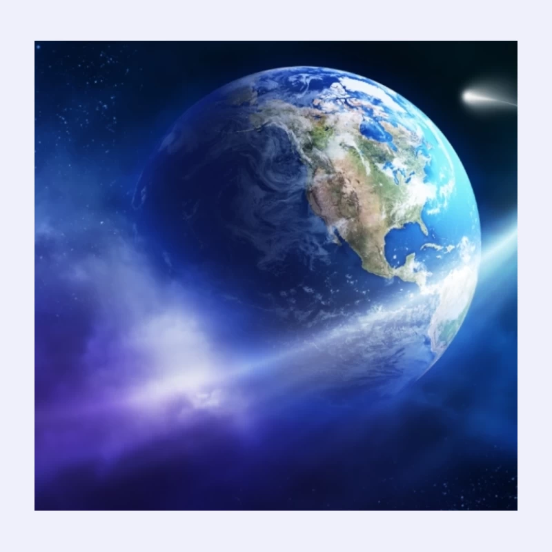Earth and Comet in Space Throw Pillow