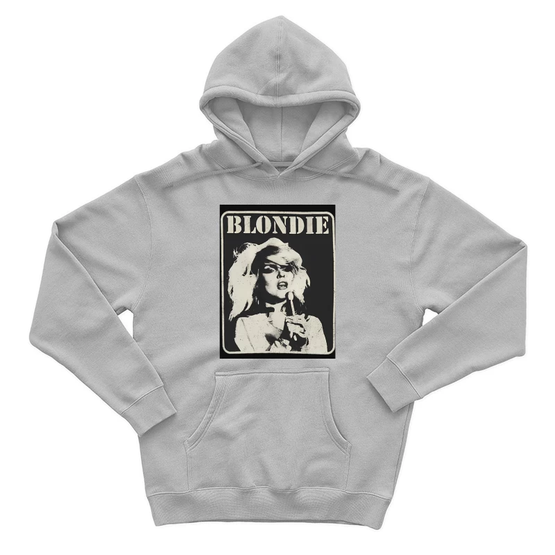 Vintage Black and White Blondie Band Promotional Poster Male Pullover Hoodie