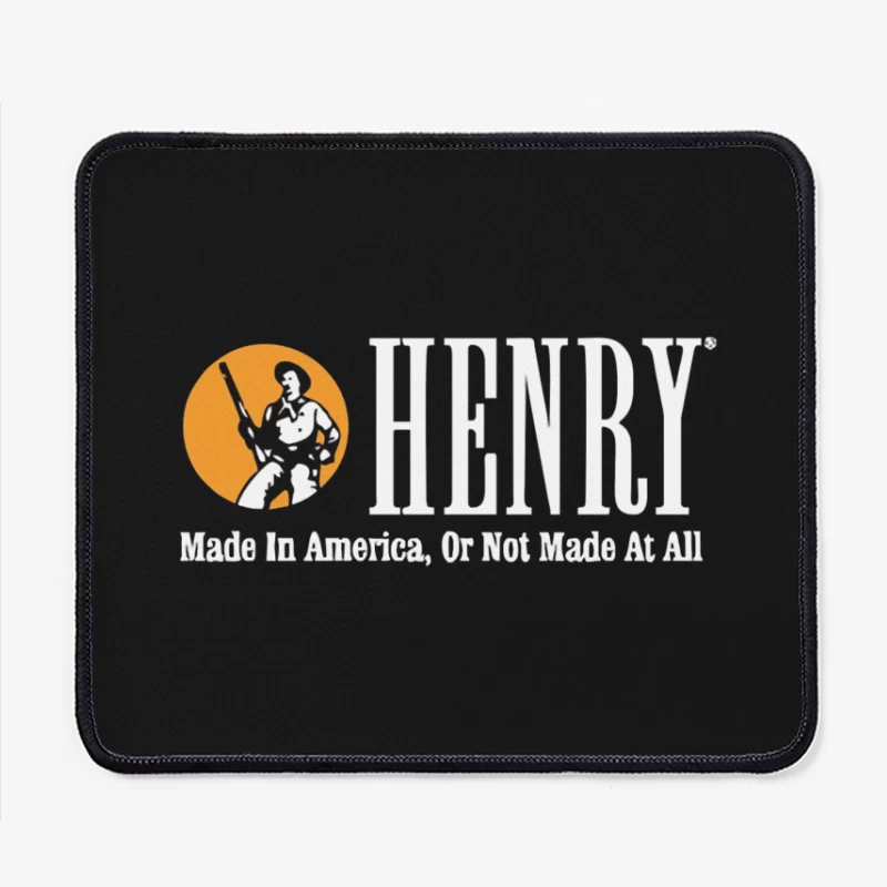 Henry Rifles Vintage Logo with American Manufacturing Slogan Mouse Pad