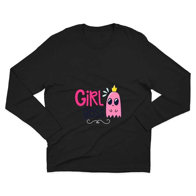 Design de Couronne et Fantôme 'Girl Boss' Homme Manches Longues T-Shirt
