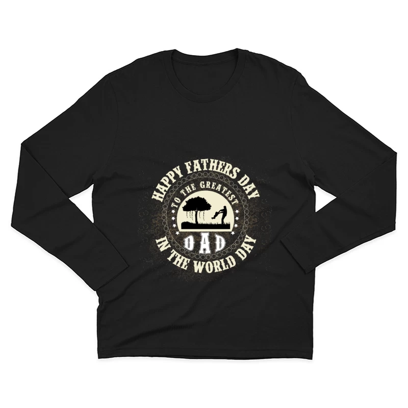 Journée des Pères avec laurés et nature Homme Manches Longues T-Shirt