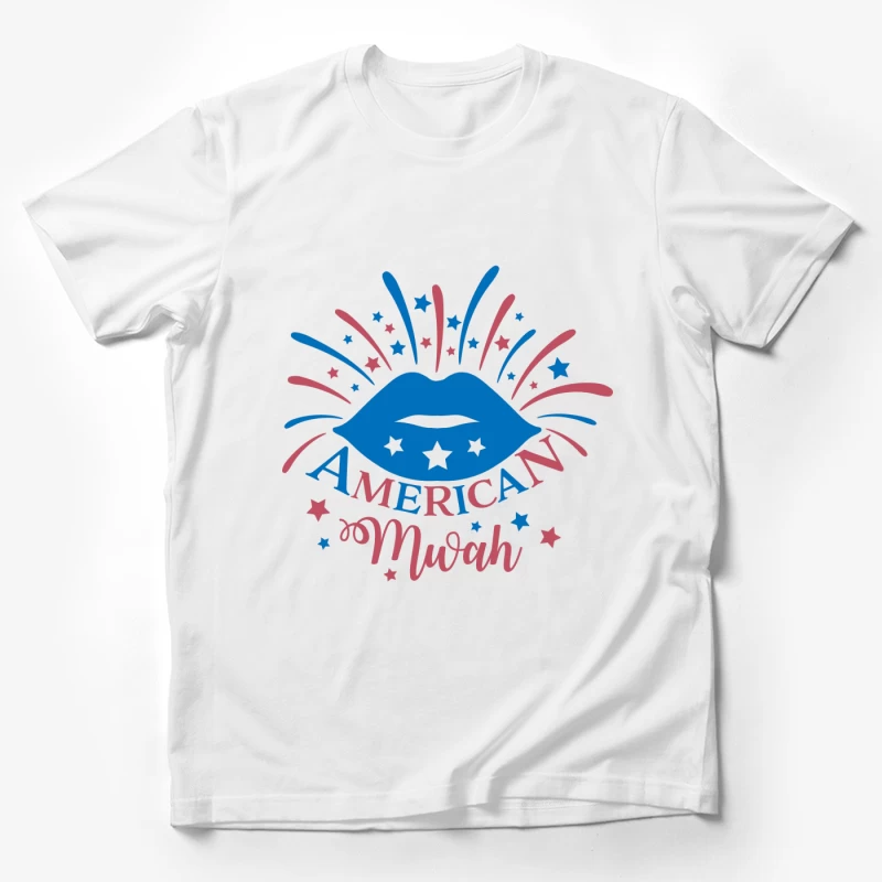 Design américain avec étoiles et lèvres Homme T-Shirt