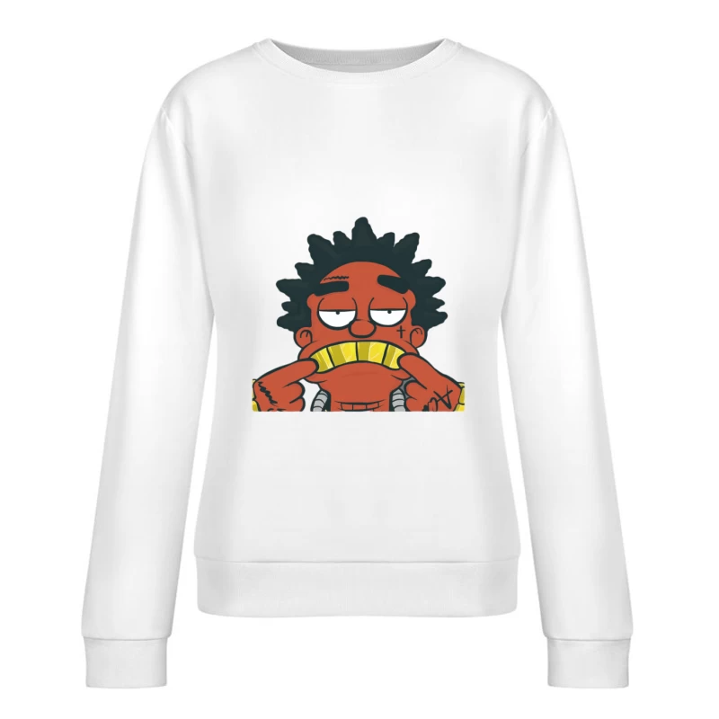 Personaggio dei cartoni animati con denti d'oro Felpa pullover Donna