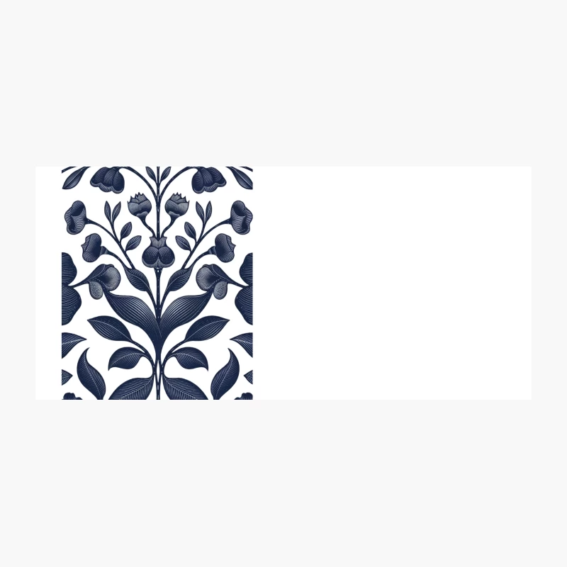 Symmetrical Navy Blue Floral Pattern in Art Nouveau Style Coffee Mug