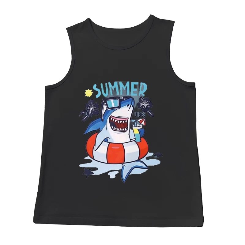 Sommerhai mit Sonnenbrille und Getränk Herren Tanktops
