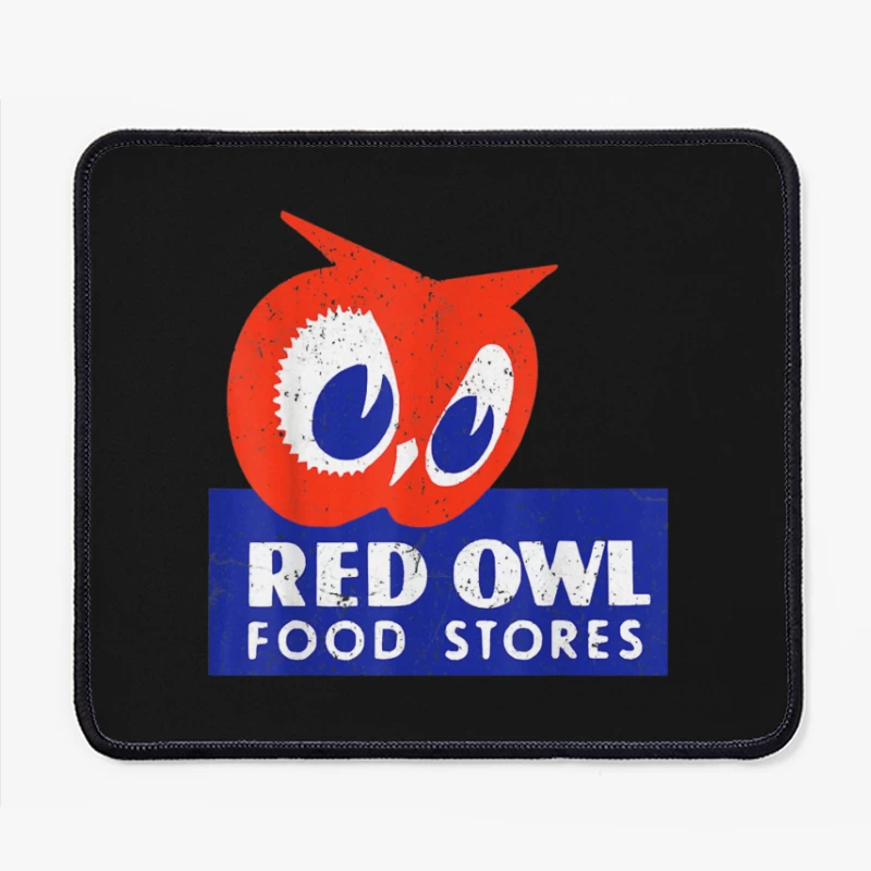 Vintage Red Owl Food Stores Logo Design Mouse Pad