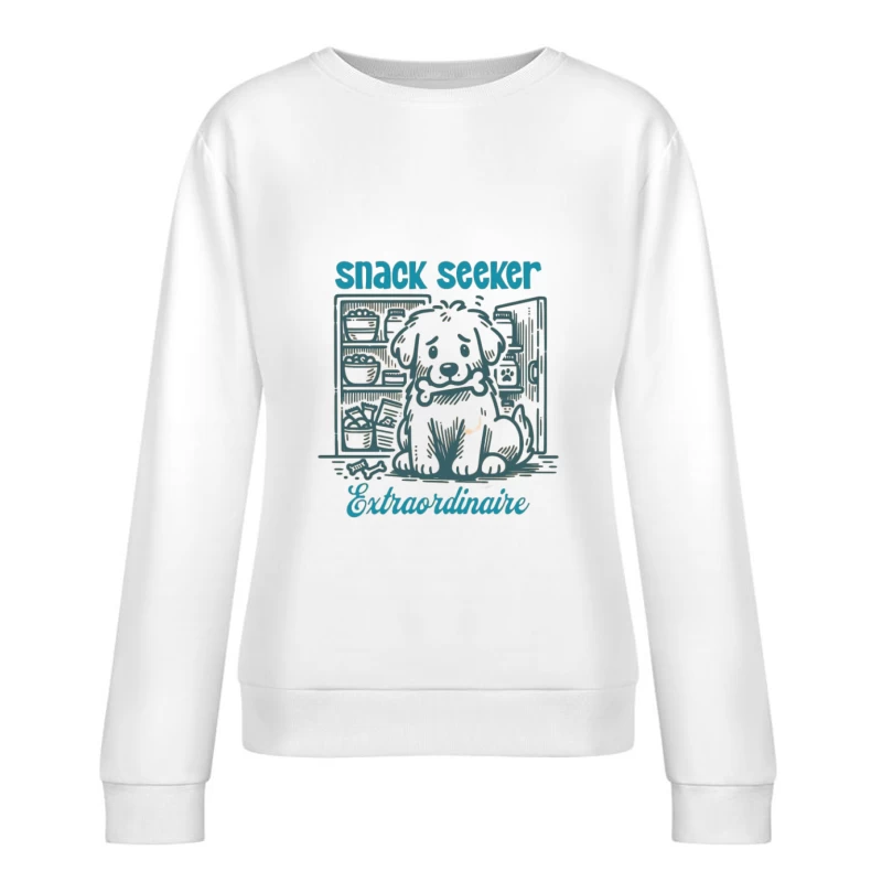 Snack-Suchhund im Kühlschrank Damen Pullover Sweatshirt