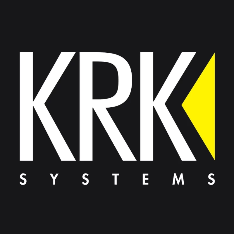 KRK Systems Minimalist Logo Design with Yellow Accent Male Pullover Hoodie