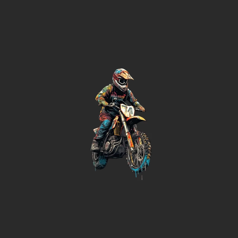 Dynamic Motocross Rider in Action Baseball Cap