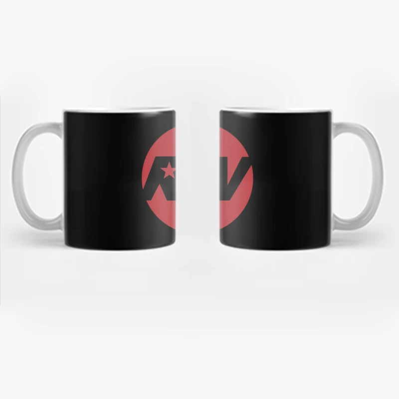 Red and White RW Star Logo Design Coffee Mug