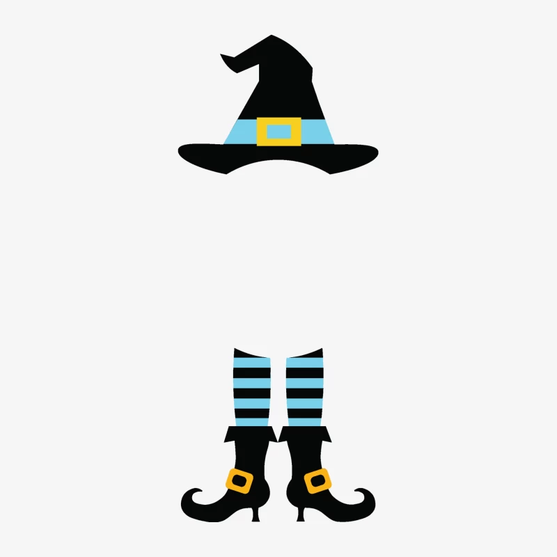 Chapeau de sorcière avec des jambes rayées Homme Manches Longues T-Shirt