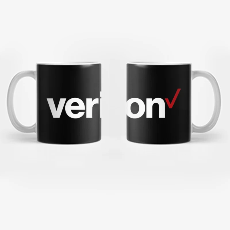 Verizon Corporate Logo with Red Checkmark Coffee Mug