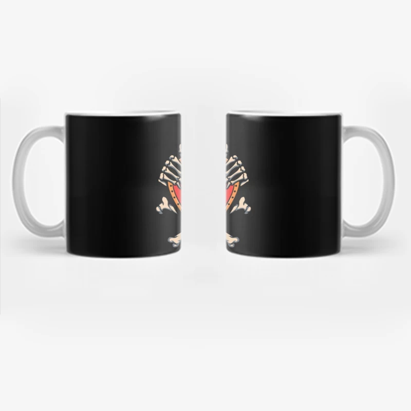 Heart with Eye and Skeleton Hands Coffee Mug