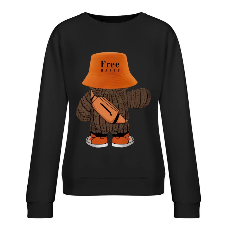 Fröhlicher Bär in modischem Outfit Damen Pullover Sweatshirt