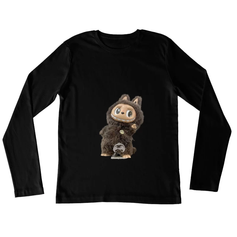 Niedliches Plüschtier mit Wolfskostüm Damen Langarm T-Shirt