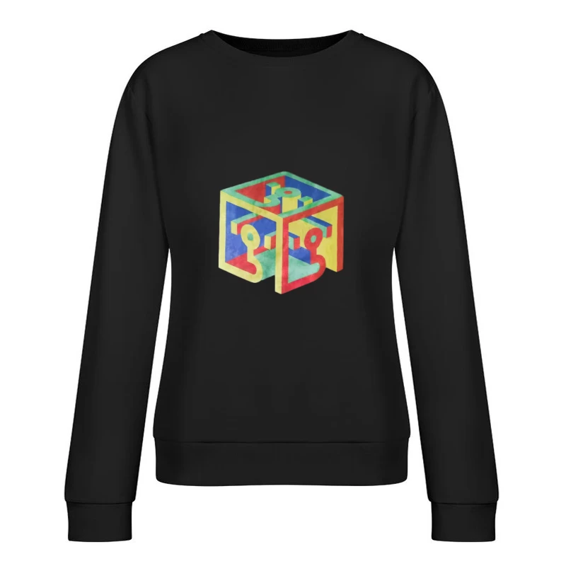 Illusione ottica geometrica colorata Felpa pullover Donna