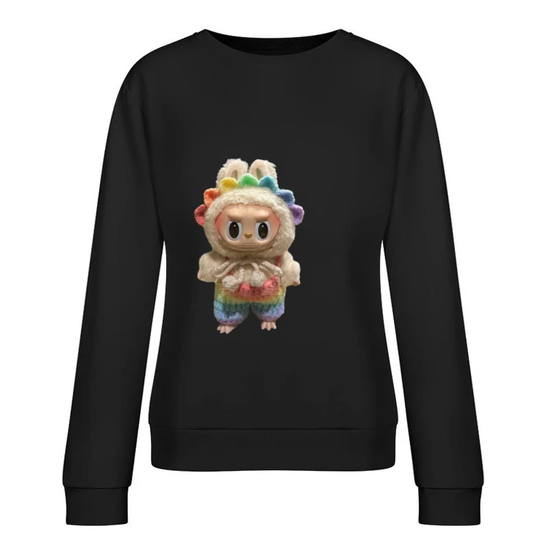 Bunte Puppe mit Regenbogenkostüm Damen Pullover Sweatshirt