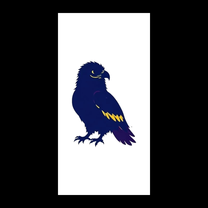 Stylized Navy Blue Raven Mascot Illustration iPhone Case