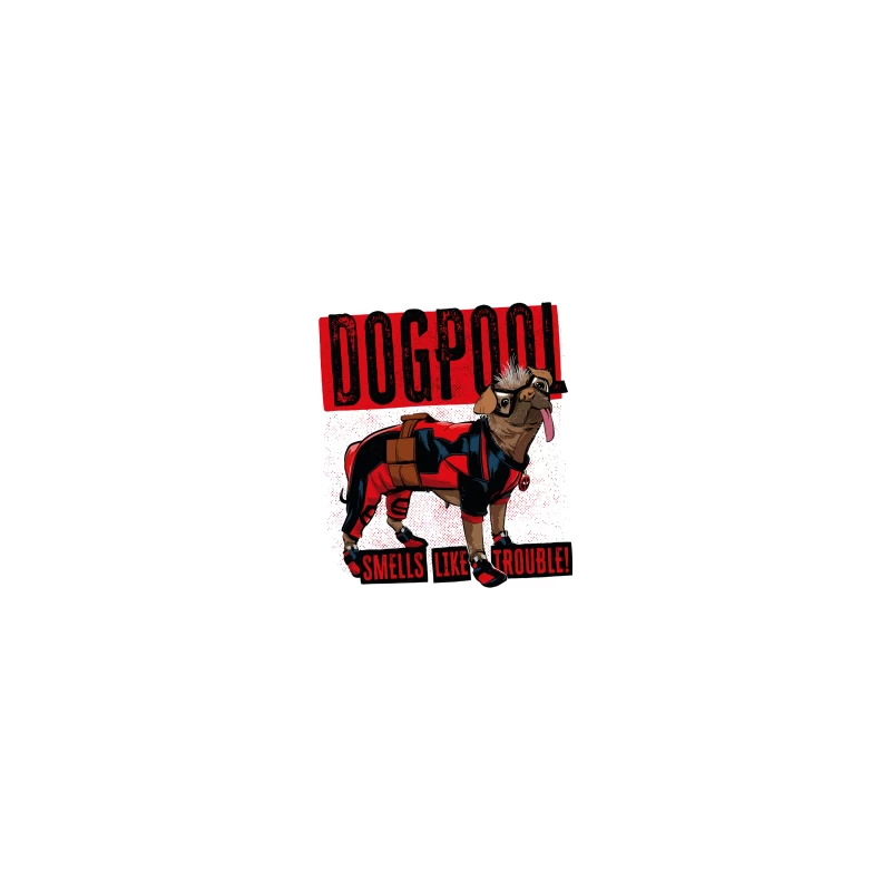 Funny "Dogpool" Pug Superhero Comic Style T-Shirt Design Coffee Mug