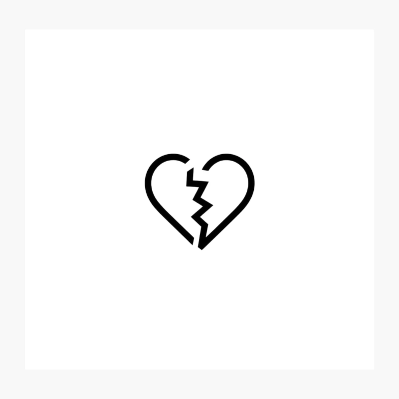 Broken Heart Symbol: Icon of Heartbreak and Emotional Pain Throw Pillow