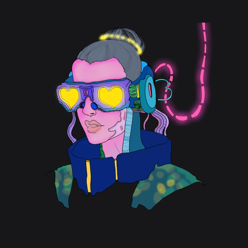 Futuristisches Cyborg-Porträt Herren Pullover Hoodie