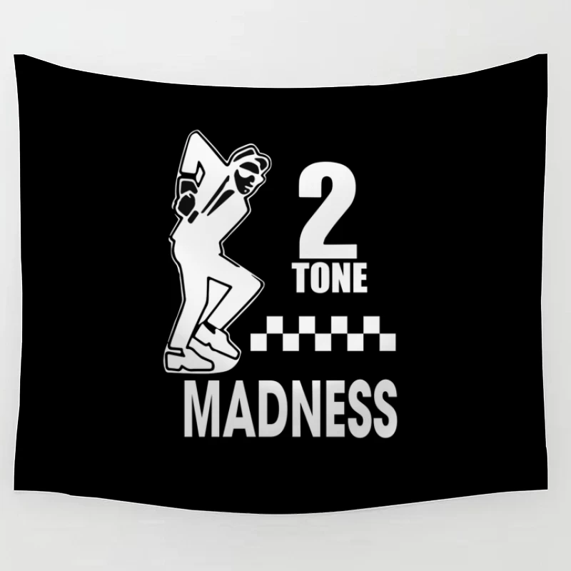 2 Tone Madness Band Logo with Dancing Mascot Tapestry