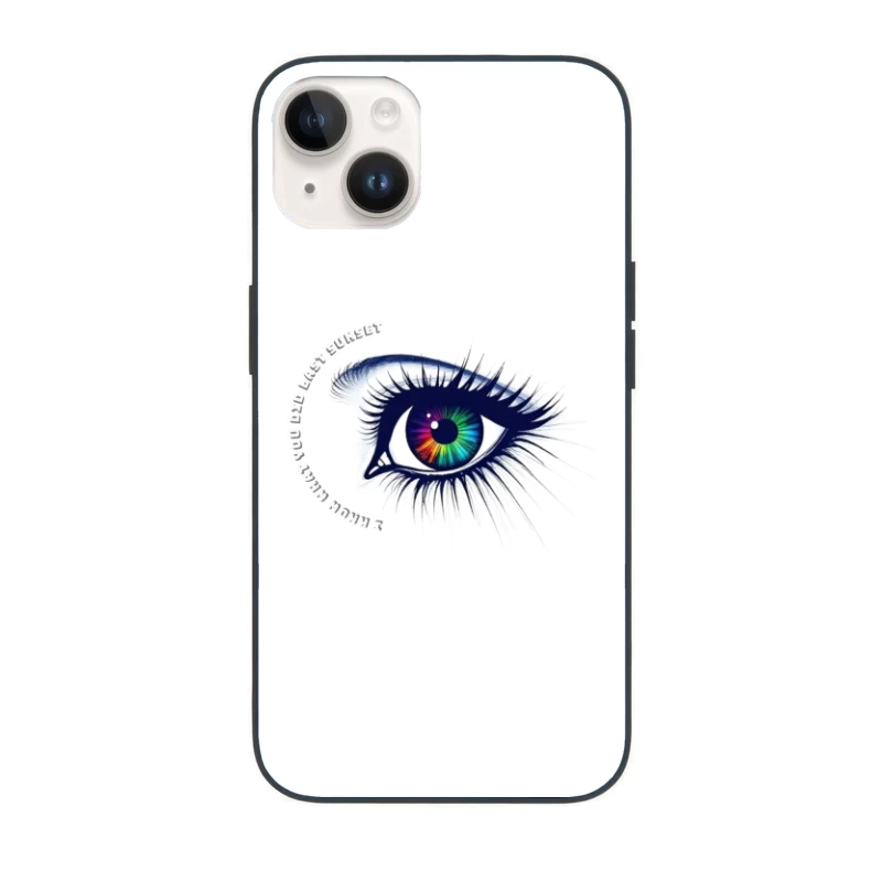 Mesmerizing Rainbow Eye Digital Art iPhone Case