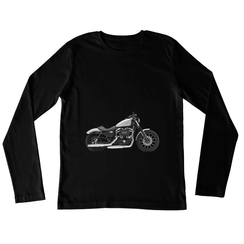 Silbernes Motorrad mit schwarzem Rahmen Damen Langarm T-Shirt