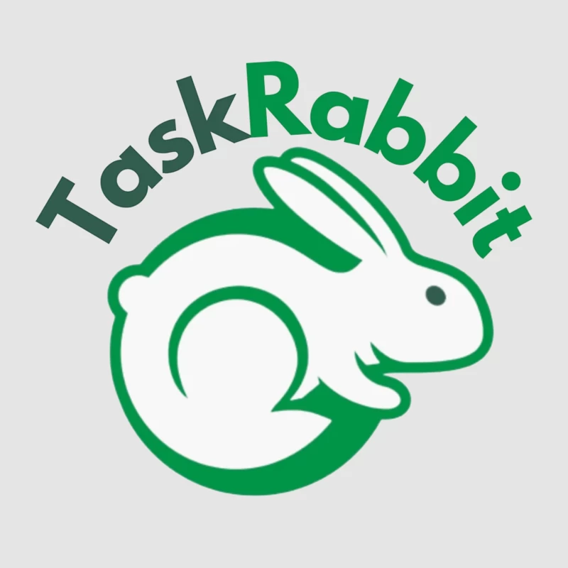 TaskRabbit Green Circular Rabbit Logo Design Female Pullover Hoodie