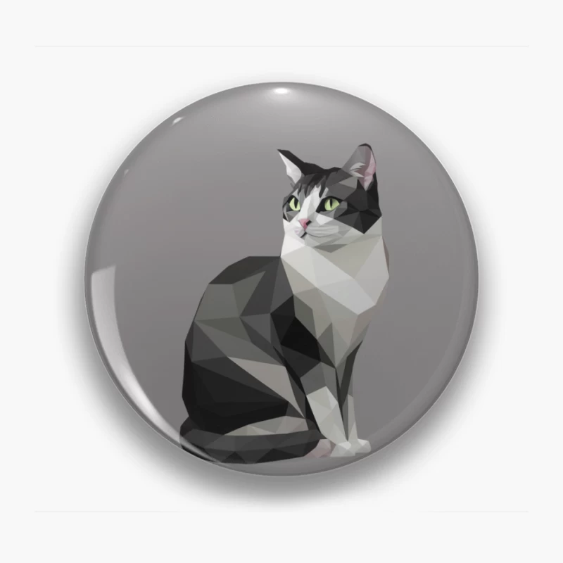 cat geometric low poly digital art monochrome pet animal Pin