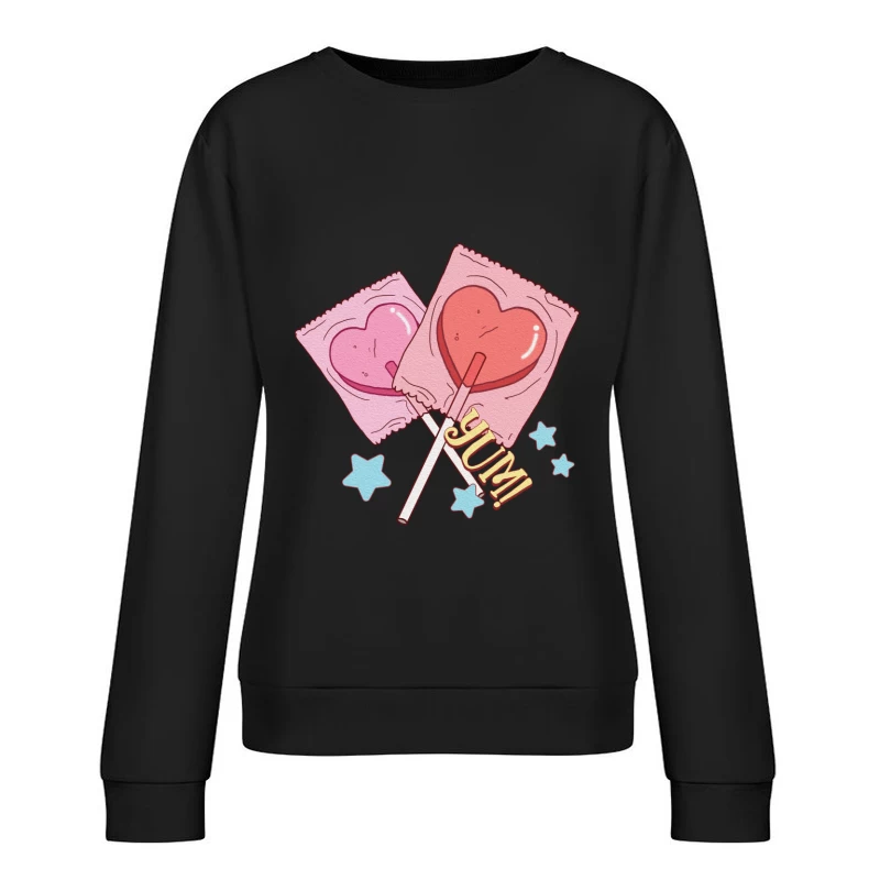 Herzförmige Lutscher Illustration Damen Pullover Sweatshirt