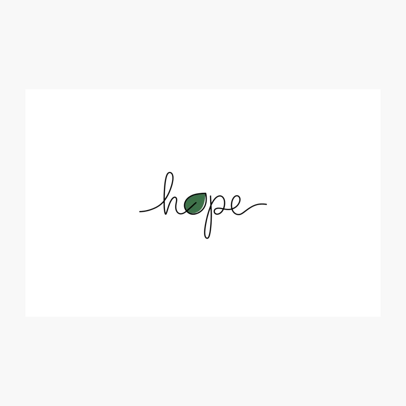 Minimalist Inspirational Hope Typography with Green Leaf Travel Mug