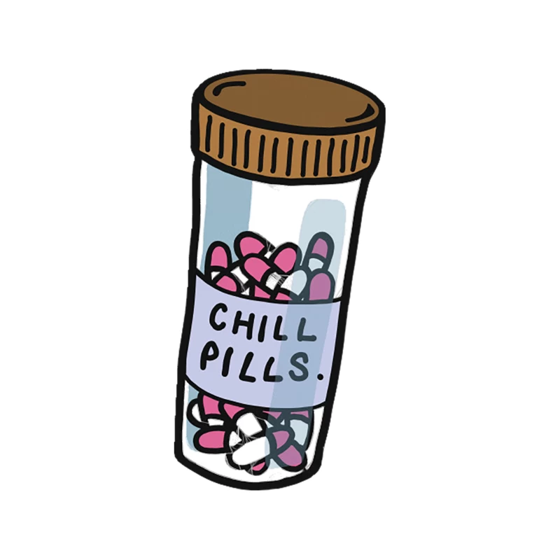 Chill Pills  Funny Illustration Design Tapestry