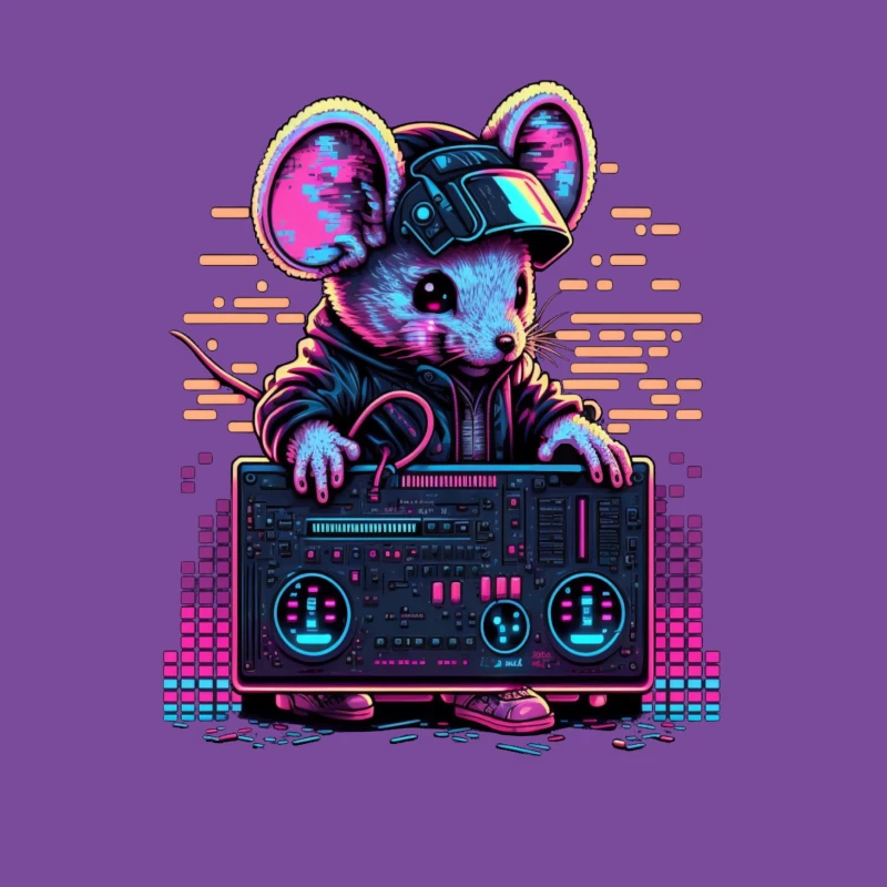 Mouse neon retro electronic music Female T-Shirt