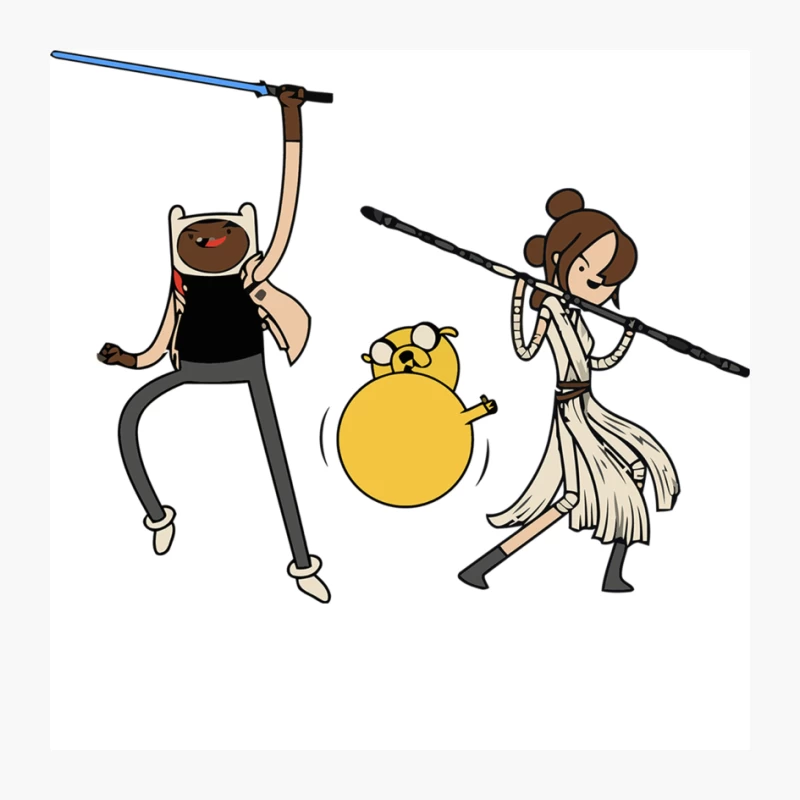 Adventure Time Meets Star Wars: Cartoon Crossover Fan Art Pin