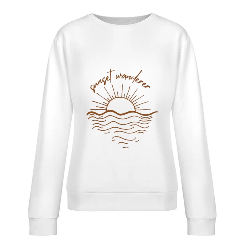 Sonnenuntergang Wanderer Design Damen Pullover Sweatshirt
