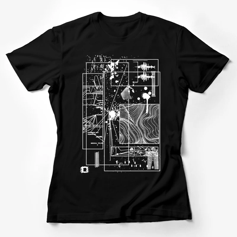 Abstrakte Geometrie und Klangwellen Damen T-Shirt
