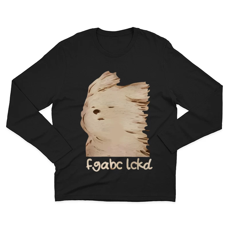 Holztafel mit seltsamem Gesicht und Text Herren Langarm T-Shirt