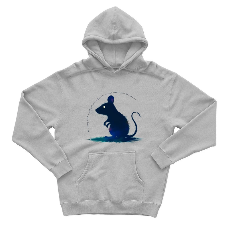 Dark Blue Mouse Silhouette Digital Illustration Male Pullover Hoodie