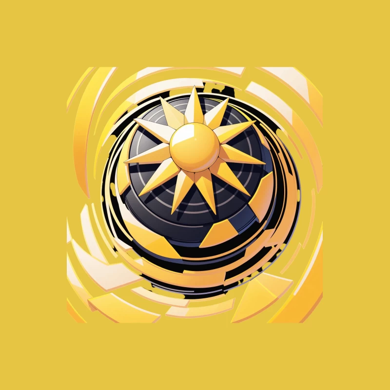 Stylized Sun Icon Design Female T-Shirt