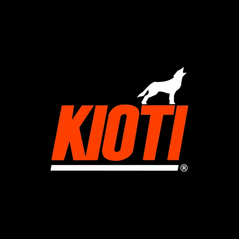 Kioti Farm Equipment Brand Logo with Wolf Silhouette Tapestry